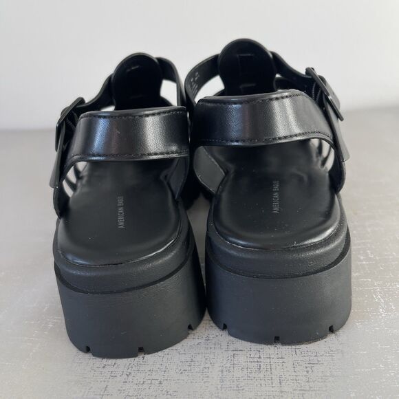 American Eagle Chunky Fisherman Lug Sole Sandals Closed Toe Women’s 9 Black - Picture 8 of 14